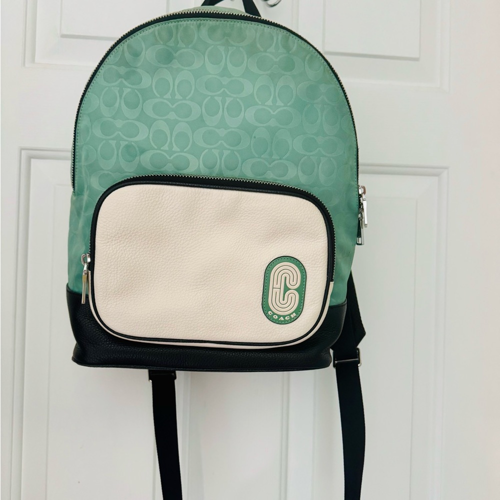 Coach Mint Green and Cream Backpack